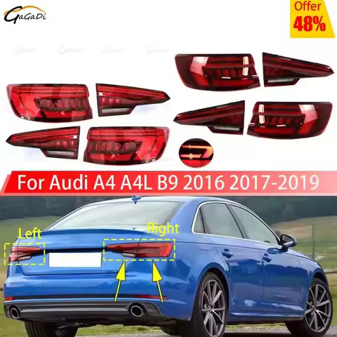 For Audi A4 A4L B9 2016 2017-2019 1Pair LED Taillight Assembly Tail Lamp Stop Lamp Tail Lamp Turn Si