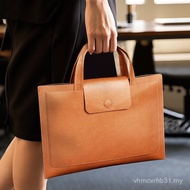 A a4 File Bag Leather Portable Folder Waterproof Data Business Briefcase Contract Storage Large Capa