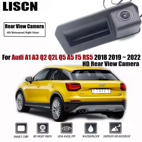 HD Rear View Camera For Audi A1 A3 Q2 Q2L Q5 A5 F5 RS5 2018 2019 ~ 2022 Trunk Handle Backup Waterpro