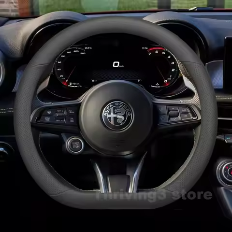 Leather Car Steering Wheel Cover For Alfa Romeo Tonale 2019-2025 Covers For Covers Auto interior Alf