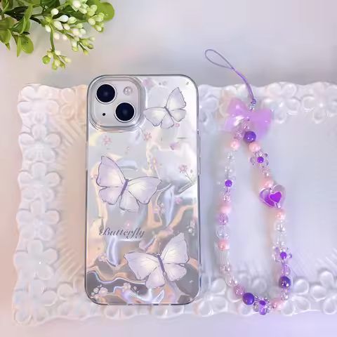 Kitty Butterfly Flower Chain Case For Vivo V50 Y19 V50E Y19E Y04 Y29S Y29 V40 Y35 Y51 Y31 Y33 V30 Li