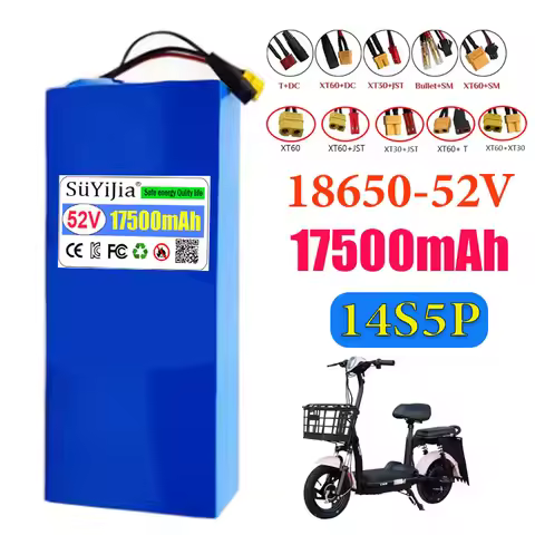 52V 14S5P 17500mah 18650 1500W Lithium Battery for Balance Car, Bike, Scooter, Tricycle with 58.8V C