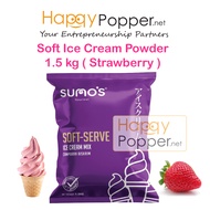 Happypopper Soft Ice Cream Powder Strawberry Serbuk Tepung Aiskrim Strawberi 1.5 kg Premix Mix Halal
