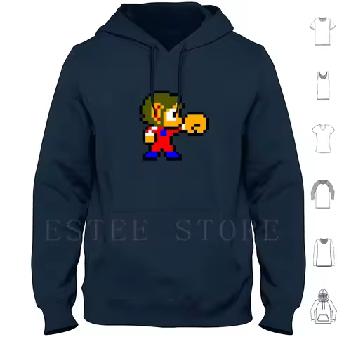 Alex Kidd Hoodies Long Sleeve Alex Kid Alex Kid In Miracle World The Hedgehog Gameboy Game Watch Gam