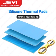 JEYI 3 Pack Silicone Thermal Pad, 100x50mm 0.3/0.5/1mm Highly Efficient Thermal Conductivity 6/10 W/mK for CPU GPU SSD Cooler