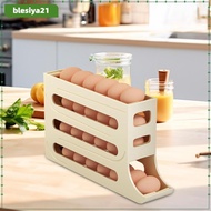 [blesiya21] 4 Tier Egg Tray Holds 30 Eggs, Refrigerator Egg Holder, Automatically Keeps