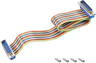 uxcell IDC Rainbow Wire Flat Ribbon Cable DB25 Male to DB25 Male Connector 2.54mm Pitch 19.7inch Len