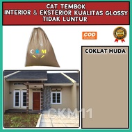 Cat tembok 5 kg promo warna Coklat muda / bisa untuk tembok luar dan kamar mandi