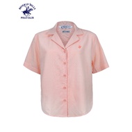Beverly Hills Polo Club Women’s Combed Cotton Textured Blouse in Rose Quartz GS1891 Polo Shirt Women