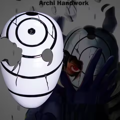 Archi Handwork Anime Uchiha Obito Broken Mask Face Vizard Masquerade Halloween Cosplay