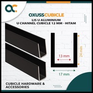 Lis U Aluminium / U Channel Cubicle Phenolic 12Mm (1,85M) - Hitam