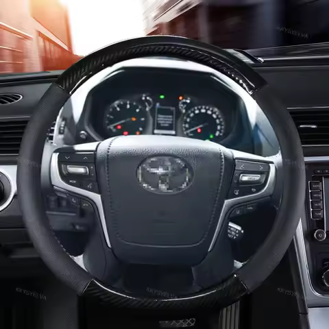 Carbon Fiber Leather Car Steering Wheel Cover For Toyota Land Cruiser Prado 90 100 120 150 200 300 F