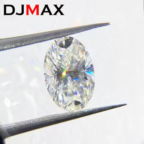 DJMAX 0.1-30ct Rare Oval Cut Moissanite Loose Stone D Color Lab Grown Super White Certified Ellipse 