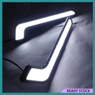 Car White LED Daytime Running Light High Power Waterproof Lampu Kereta Putih Dan Kuning Depan Cerah 