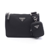 【二手】Prada PRADA SAFFIANO TRAVEL 2VH1132DMHF0002 黑色尼龍皮革單肩包 男女通用 全新