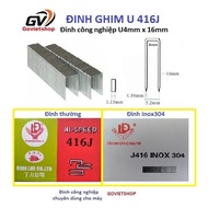 Nail 416J iron and stainless steel 304 - U nail for wood shot U4mm x leg length 16mm loaded Nail gun