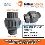 WATERMUR OUTER THREAD TS 1 x 1/ 2 IN TRILLION UNION PVC 1 x 0.5" WATERMOOR