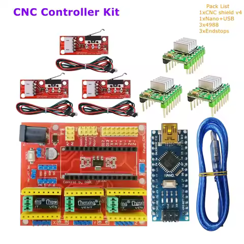 cnc shield V4 expansion board grbl controller TMC2209 A4988 DRV8825 for 3D printer laser engraving m