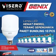 Bundling Package 10 Pcs VISERO GENIX LED T-Bulb Lamps 5W 10W 15W 20W 30W 40W 50W 60 Watt