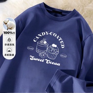 Korean Version Large Size Pure Cotton Plain Color Long-Sleeved Top T-Shirt T Autumn Winter Bottoming