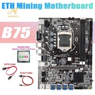 B75 USB ETH Mining Motherboard 8XUSB3.0+G20XX CPU+SATA Cable+Switch Cable LGA1155 DDR3 B75 USB BTC Miner Motherboard