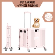 Pet Cargo Travel Bag Dog Cat Trolley Stroller Carrier 4-Wheel Foldable Trailer Folding Multifunction Outdoor Pet Carrier Box