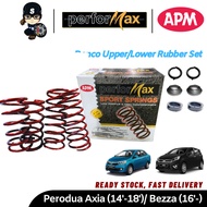 APM Performax Axia (2014-2018) Bezza (2016-) Lowered Sport Spring Set (4PCS) W/OEM Spring Rubber Set