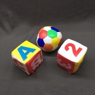 Baby Learning Toy Soft Soccer and Dice Number Dice Alphabet Roll