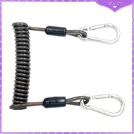 [ Diving Dive Stainless Steel Coil Lanyard Carabiner Accessories