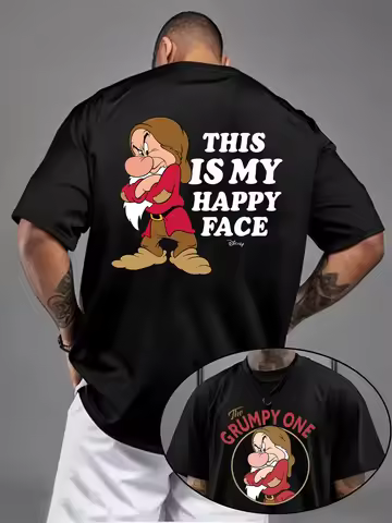 Men Disney Snow White Seven Dwarfs I Am So Grumpy T Shirt Women Cotton Tee Casual Summer Short Sleev