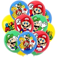 10PCS Mario balloons, Mario birthday party supplies, Mario theme birthday shower party decorations.