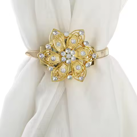 1xSpring Curtain Tieback Retro Magnetic Buckle Curtain Clip Home Decorative For Living Room Curtain 