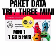 VOUCHER TRI / 3 / THREE MINI 1 / UL 2GB / 1GB, MINI 2 / UL 3GB / 1.5GB