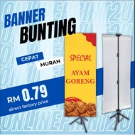 Banner Bunting Print Harga Kilang | Lebar 4 kaki