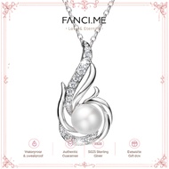 FANCIME June Birthstone Necklace Phoenix Pearl Necklace 9-10mm Genuine Freshwater Pearl in Sterling 