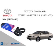 Front Engine Belt TOYOTA Corolla Altis 3ZZFE 1.6/1ZZFE 1.8 (2001-07) [6PK1890]/Alternator AC Delco