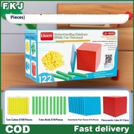 FKJ Kids Math Plaything: Base Ten Blocks Set with Counting Cubes