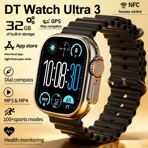 2025 New Original Watch DT Ultra 3 Pro Smart Watch Men Google map NFC GPS Tracker HD BT Call IP68 Wa