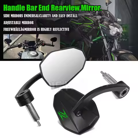 For Z250 Z300 Z400 Z500 Z650/RS Z750 Z800 Z900/RS Z1000 Z H2 ER-6N Motorcycle Bar End Mirror 7/8" 22