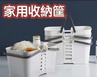 日本暢銷 - 家用收納筐手提籃塑料儲物筐浴室收納籃方形衛生間洗澡籃雜物收納籃 白色 儲物籃