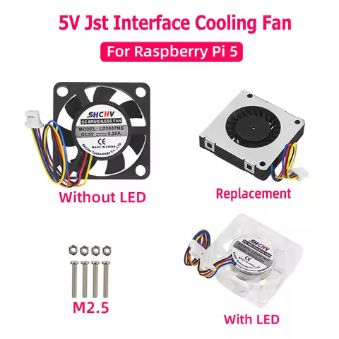 5V Cooling Fan JST Interface PWM Speed Adjustable CPU Cooling Radiator For RaspberryPi 5 4G 8G Optio