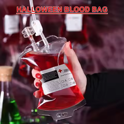 10PCS Halloween Vampire Cosplay Props Vampire Zombie Drinks Bags Blood Energy Drink Bags 350ML for V