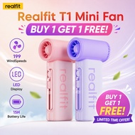 【Buy 1 Get 1 Free】Realfit T1 High Speed Handheld Fan 199 Speeds Wind Portable Turbo Fan Recharged Mi