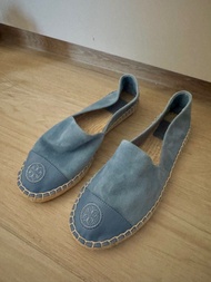Tory Burch flats shoes loafer espadrille sneakers 平底藍色猄皮帆布草鞋草編鞋