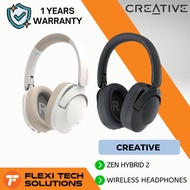 Flexi Tech Creative Zen Hybrid 2 Wireless Over-ear Headphones with Hybrid ANC - Black & Cream
