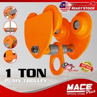 1 TON Heavy Duty Plain Trolley For Chain Block Electric Hoist Roller Crane Lift Dual Wheels 手推跑车