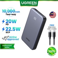 UGREEN 20W PD Nexode Powerbank 10000mAh 22.5W SCP USB C Fast Charging Slim Portable Battery Pack for