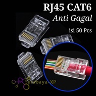 RJ45 CAT6 Connector Anti-fail 50Pcs Jack Connector cable lan CAT 6 EZ Cat 6 Connector