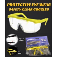 PROTECTIVE SAFETY EYEWEAR/ ADJUSTABLE SAFETY GOGGLE/ LAB USE GLASSES