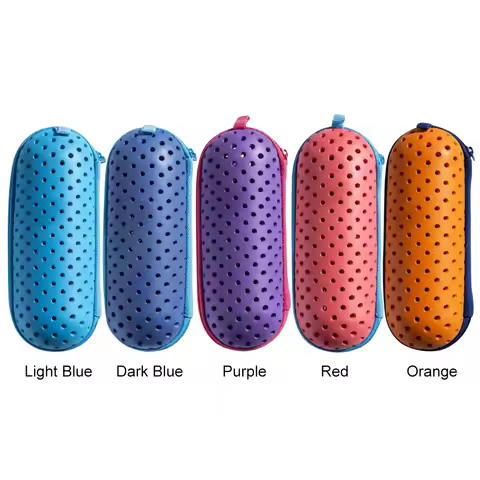 Swim Goggle Case Swimming Goggles Protection Box with Clip & Drain Holes EVA Goggle Case Portable Br